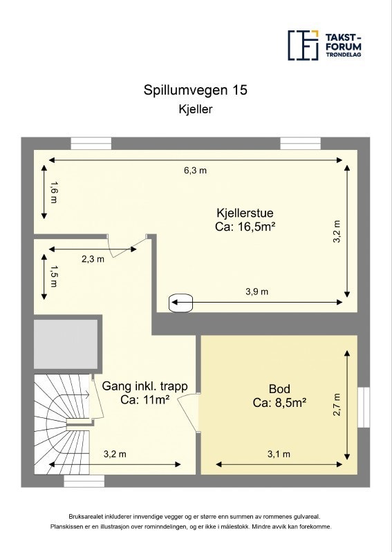 Plantegning U.etg. Galleribilde
