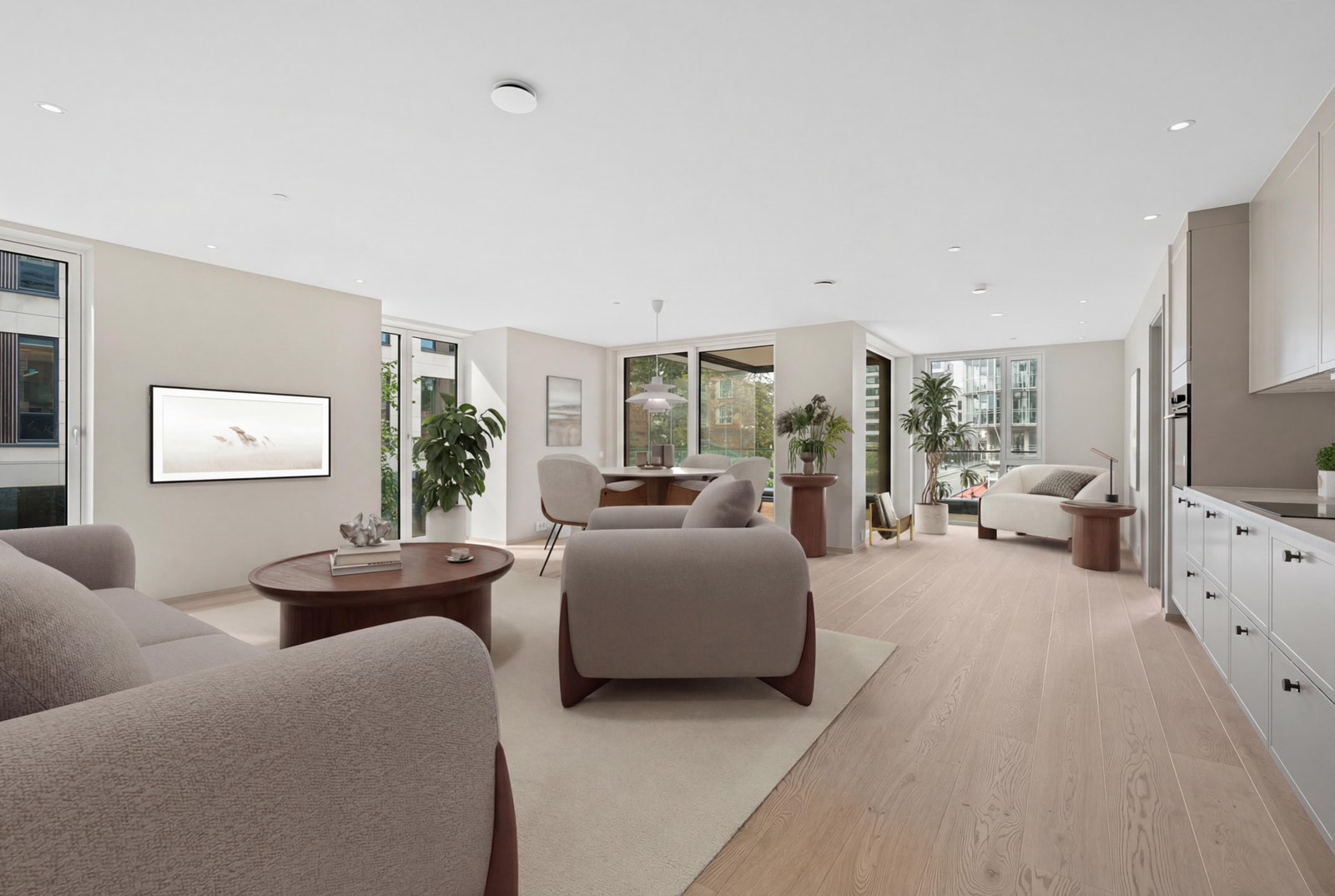 3D møblering til forslag for stuen Galleribilde