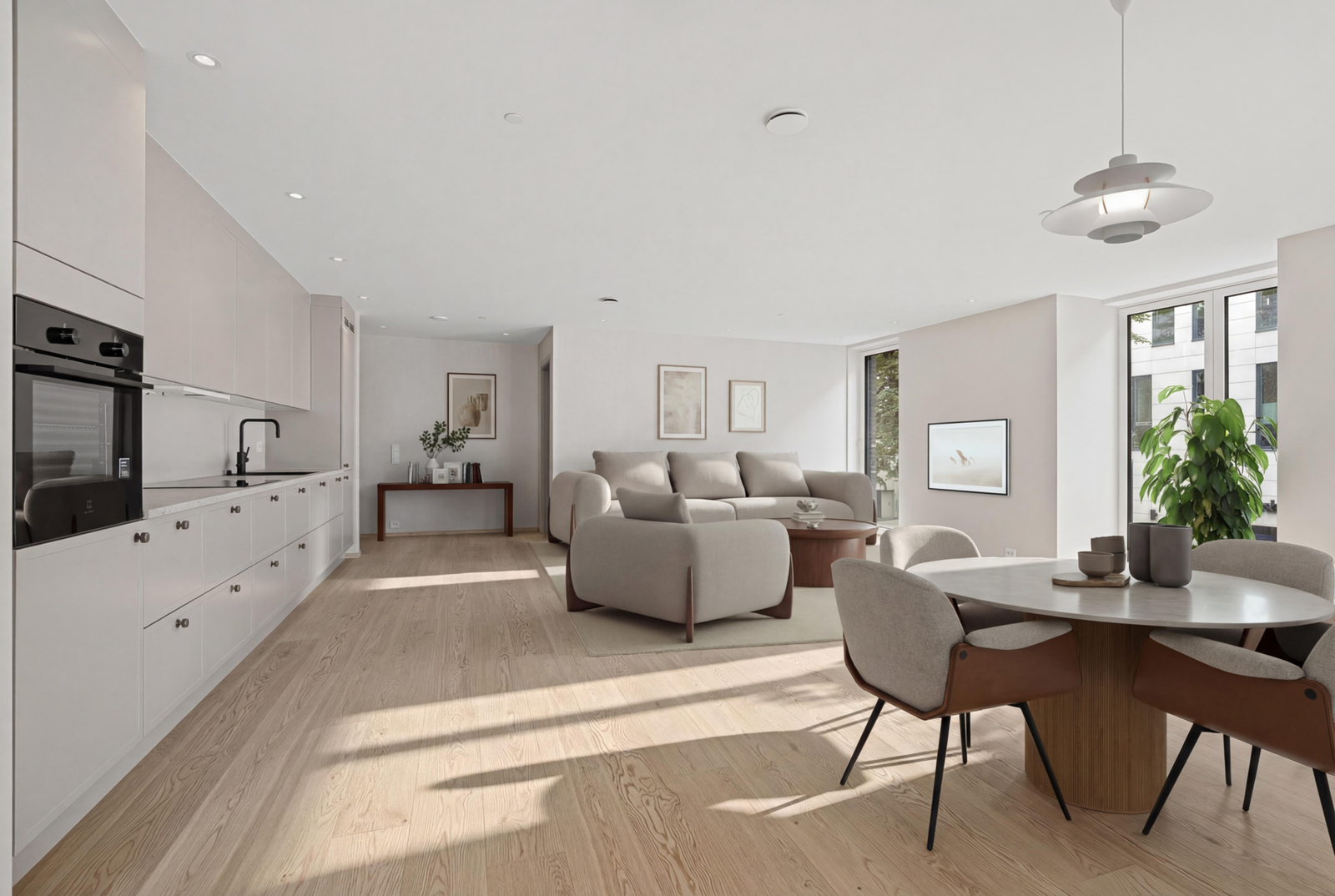 3D møblering til forslag for stuen Galleribilde