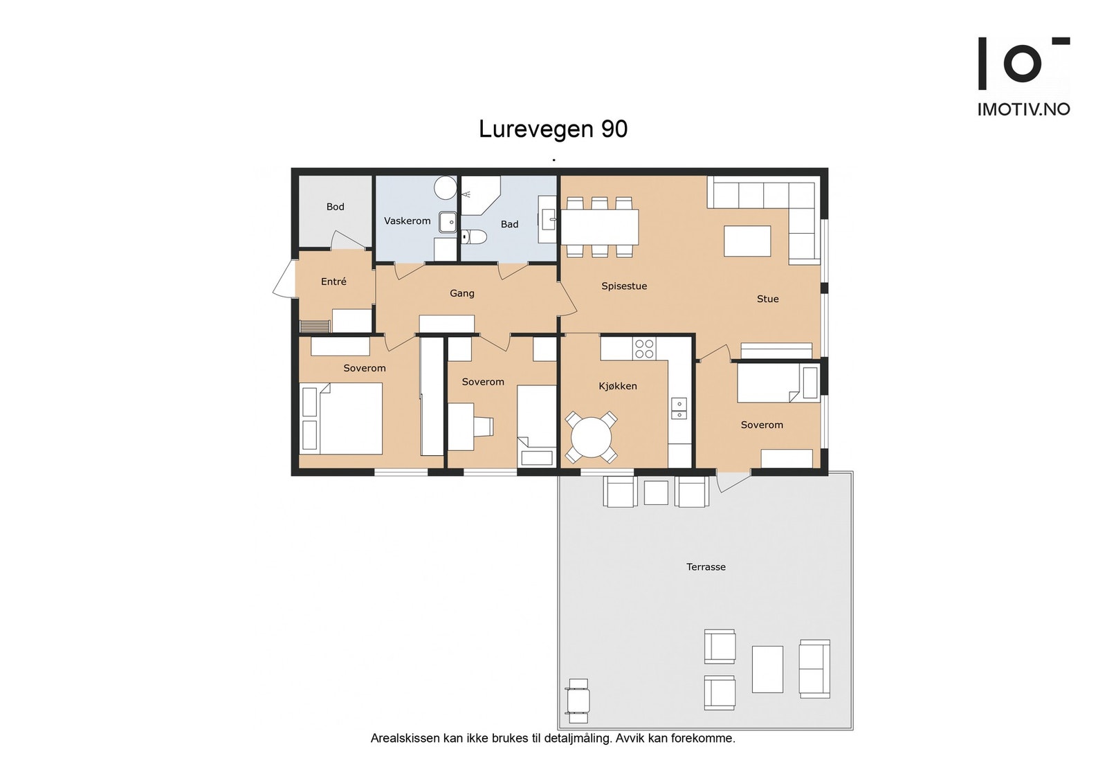 Plantegning. Leiligheten har funksjonell god planløsning og har areal BRA-i: 102 m² Galleribilde