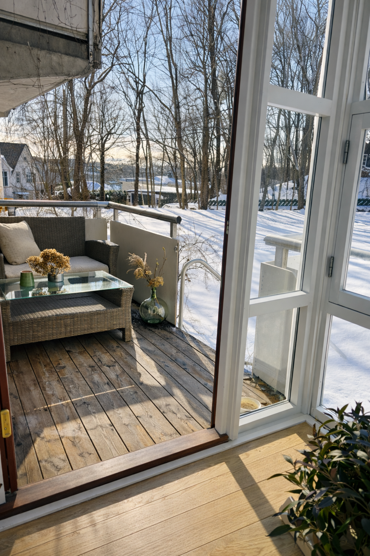 Terrasse vinterstid. Nye terrassebord 2024. Galleribilde