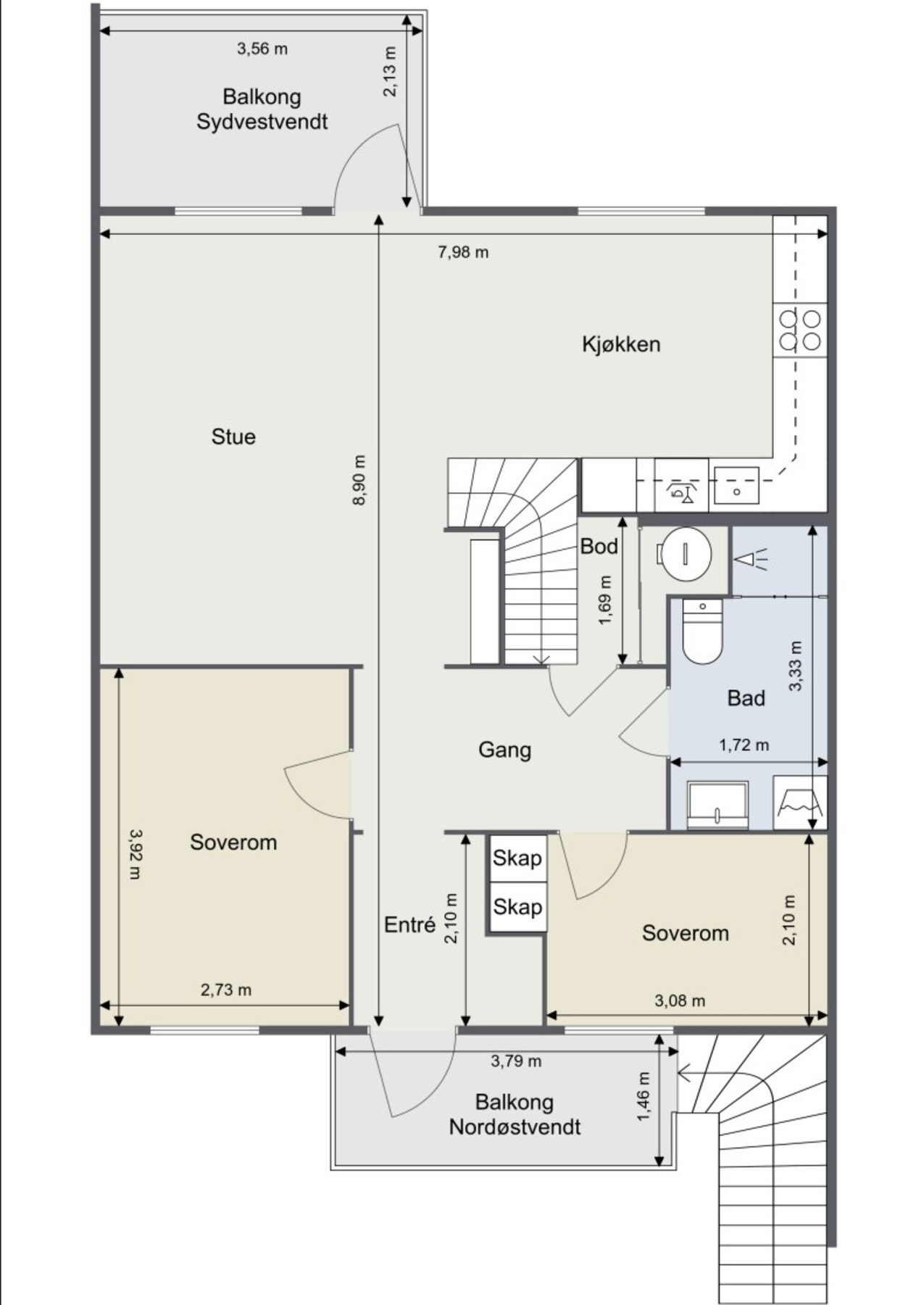 Plantegning 2.etg Galleribilde