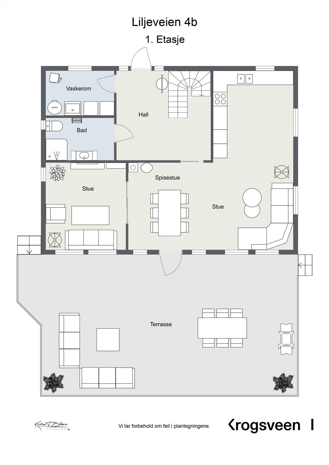 Liljeveien 4B - Plantegning 1. etasje Galleribilde