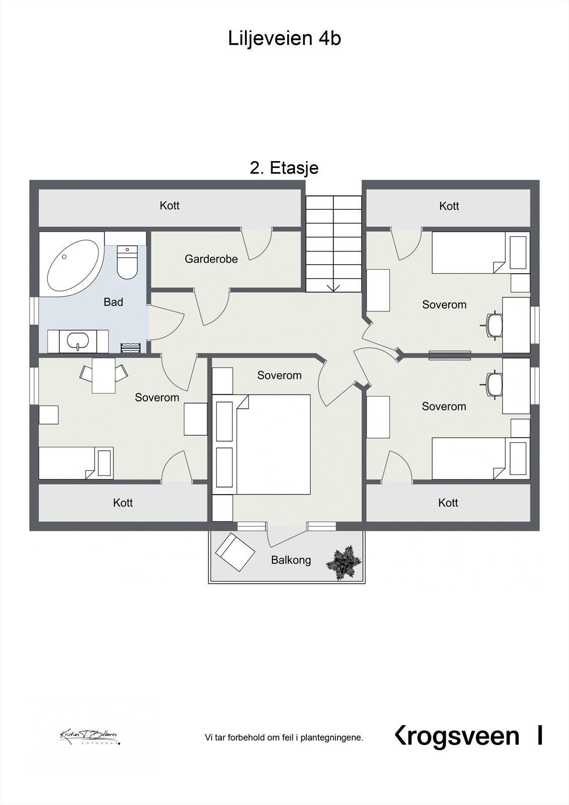 Liljeveien 4B - Plantegning 2. etasje Galleribilde