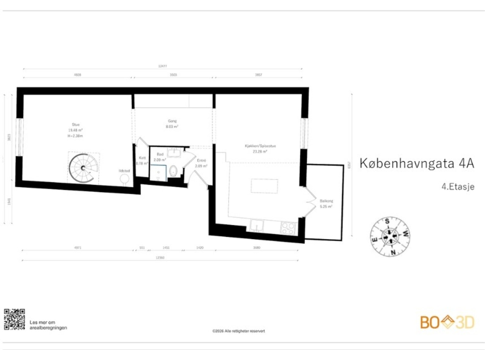 Plantegning 4. etasje. Galleribilde