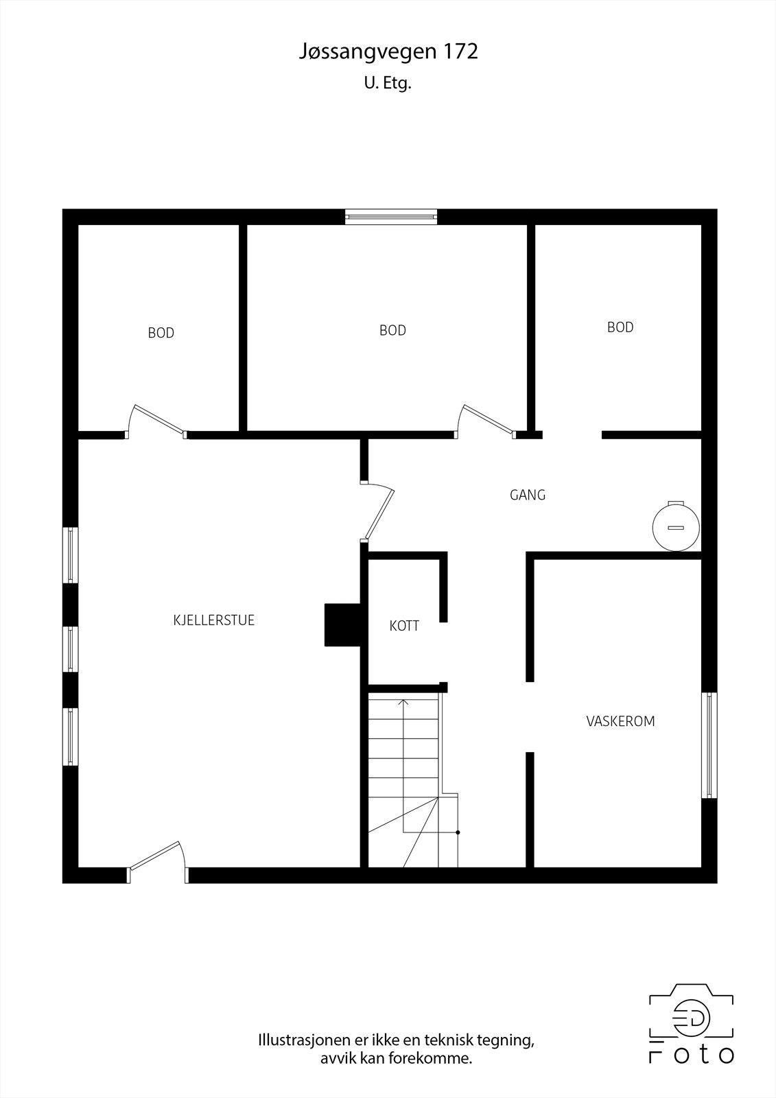 Plantegning kjeller (ikke byggemeldt) Galleribilde