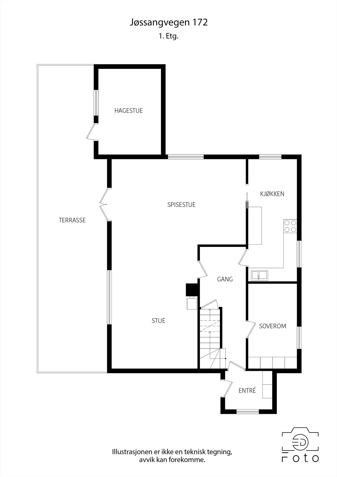 Plantegning 1. etasje Galleribilde