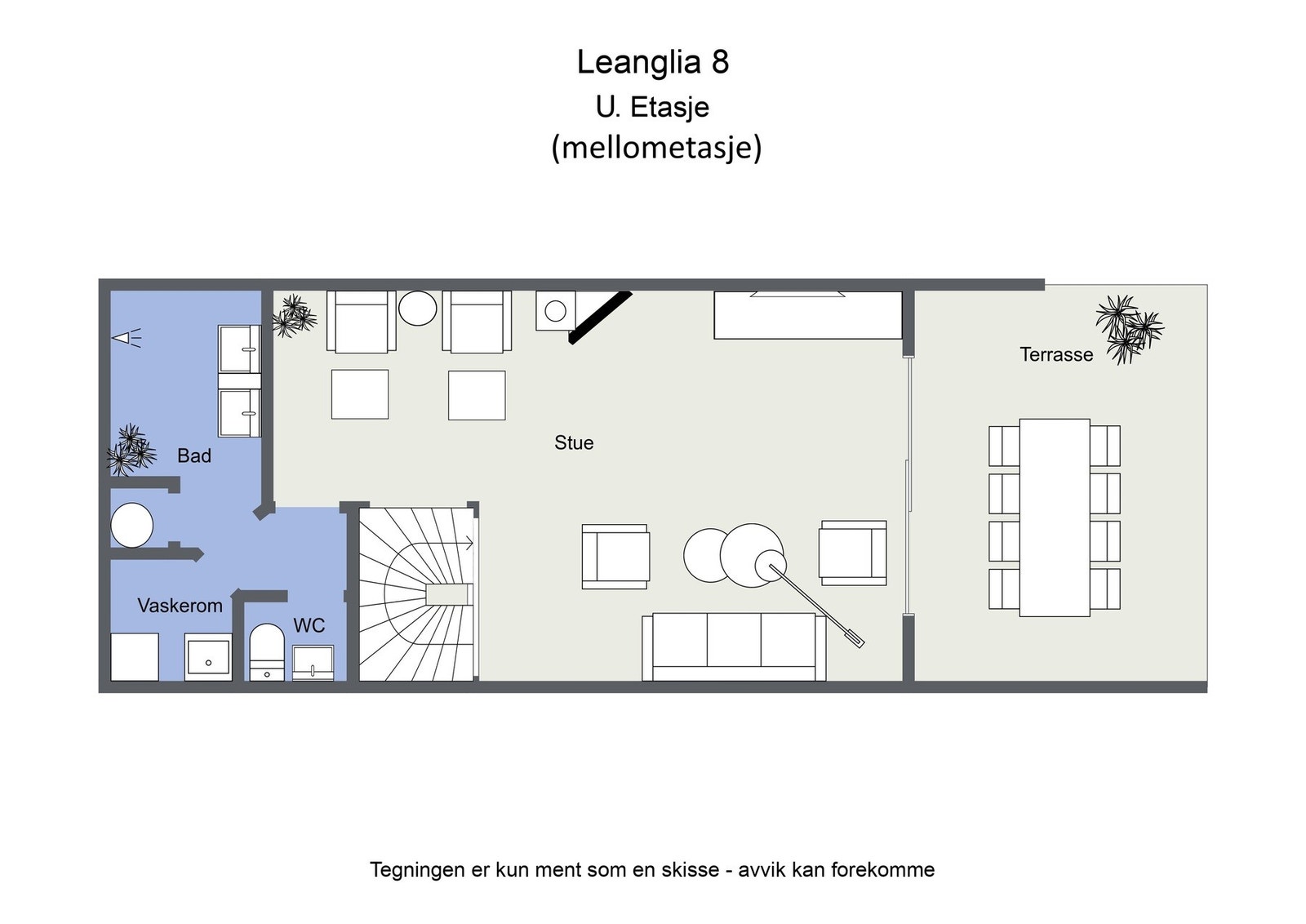 Omtrentlig planskisse, mellometasje Galleribilde