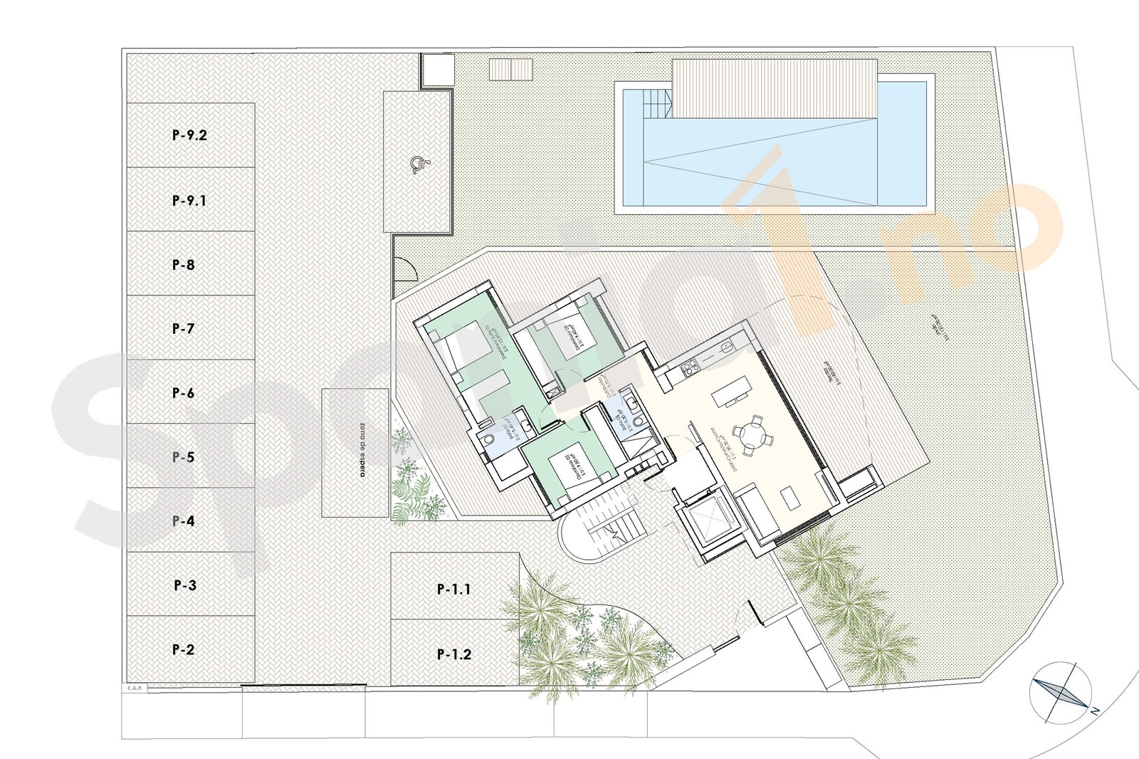 Plantegning tomt og fellesområde Galleribilde