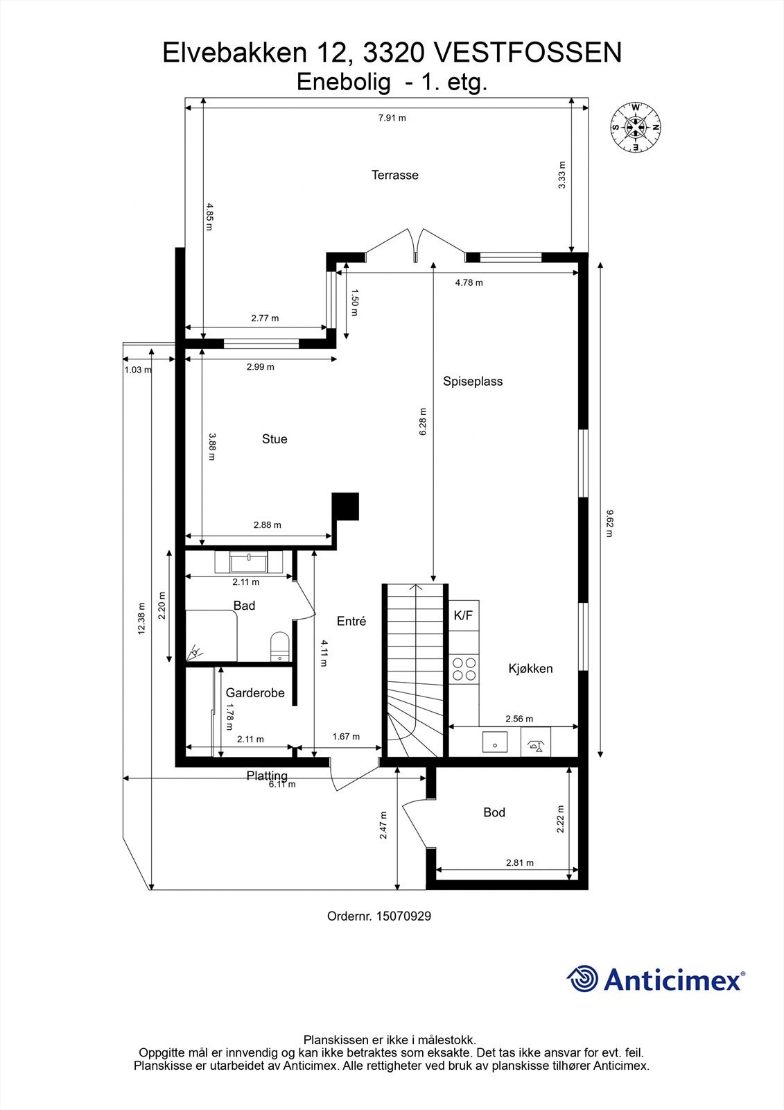Plantegning 1. etasje Galleribilde