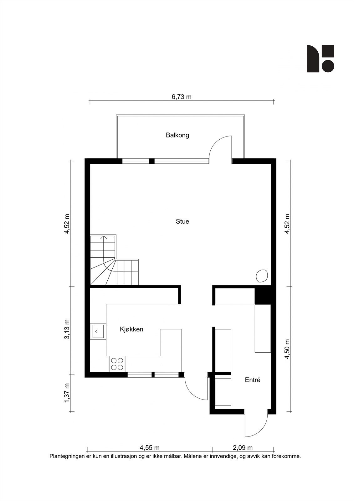 Plantegning 1. etasje Galleribilde