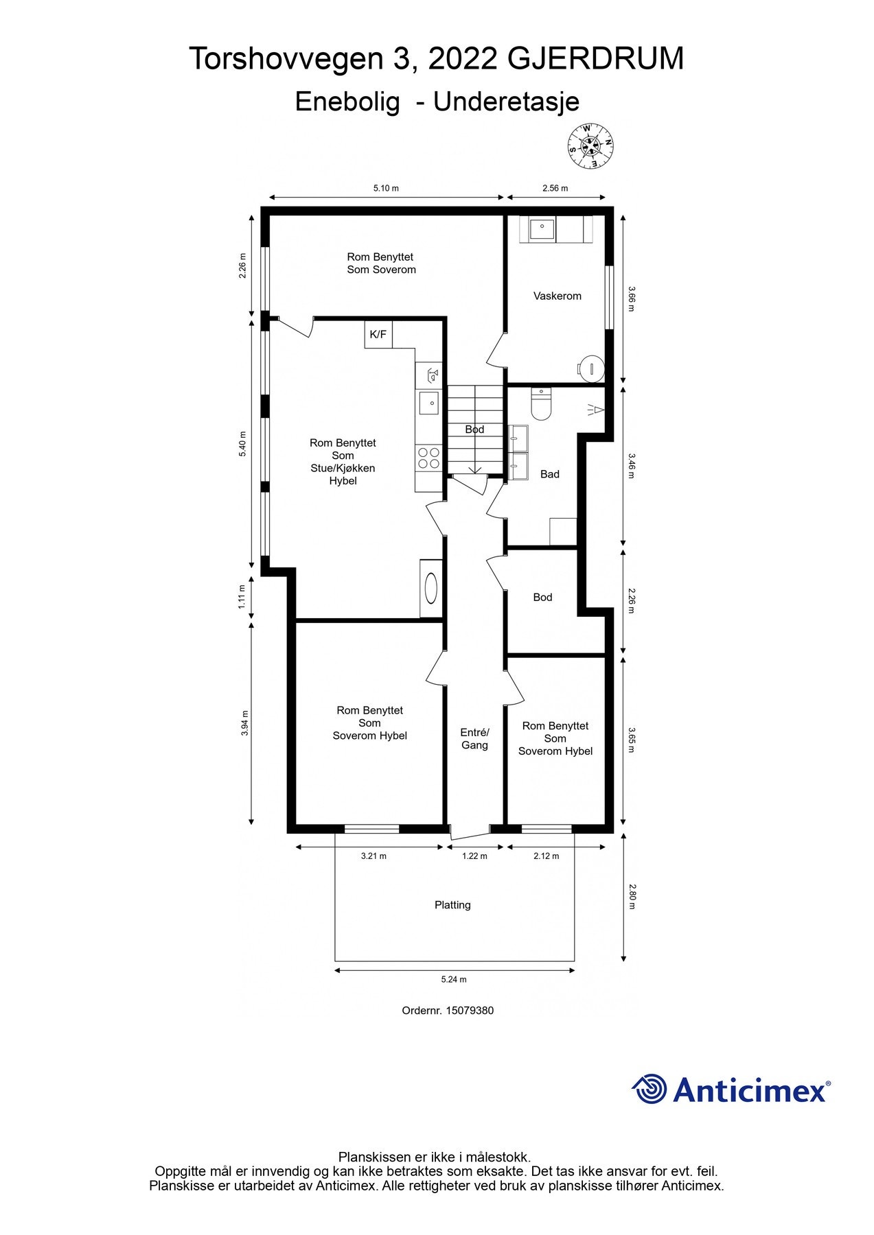 Plantegning underetasje. Galleribilde