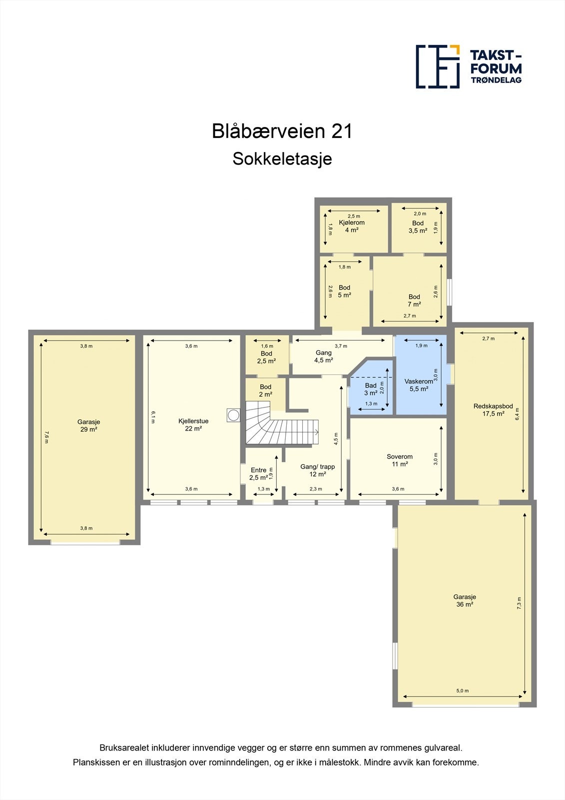 Plantegning - Sokkeletasje. Galleribilde