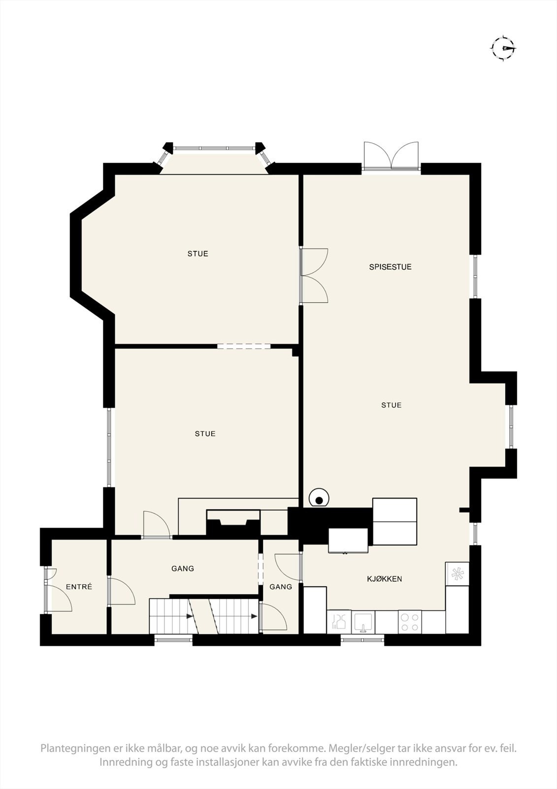 Plantegning 1. etasje Galleribilde