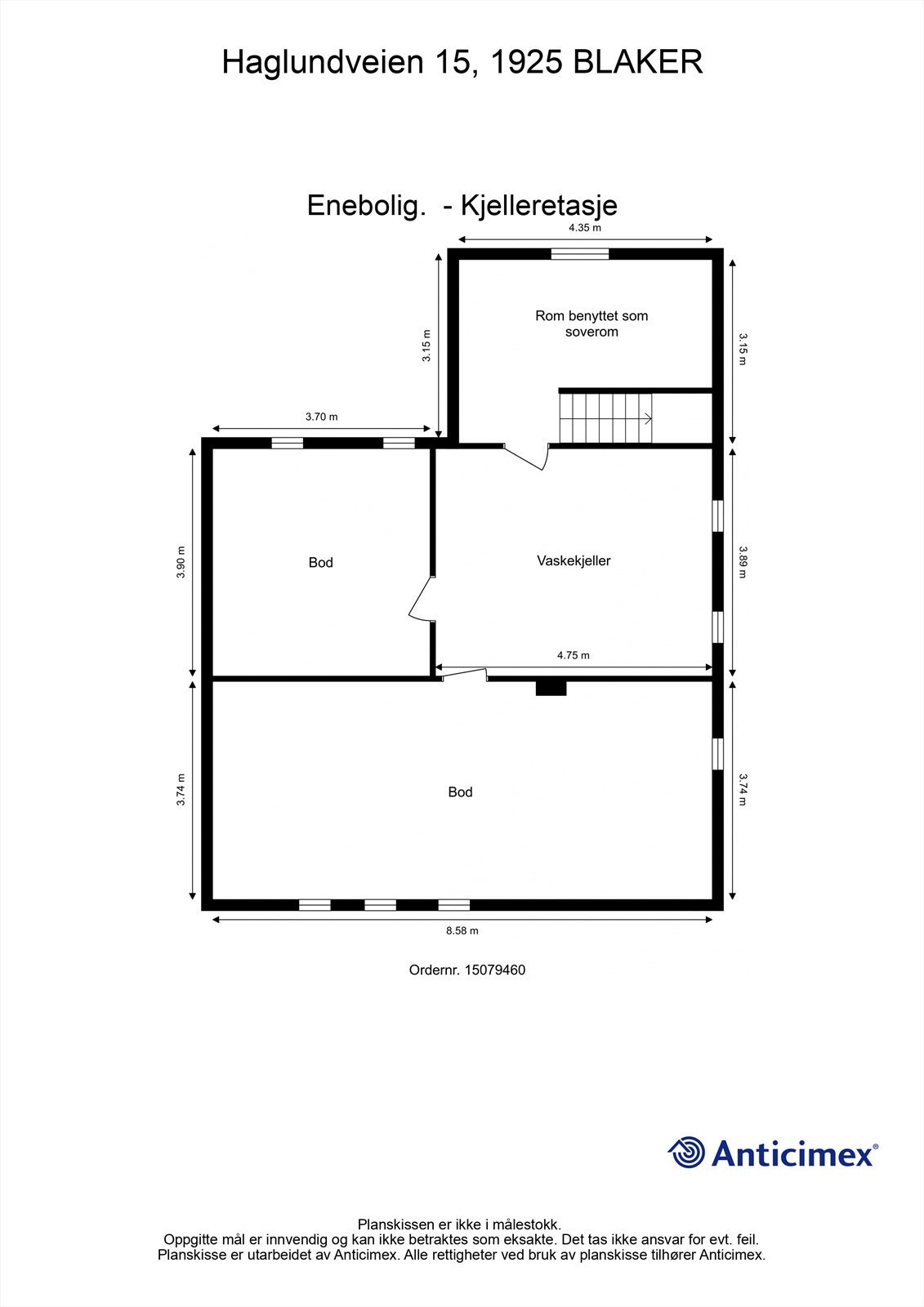 Plantegning kjeller. Galleribilde