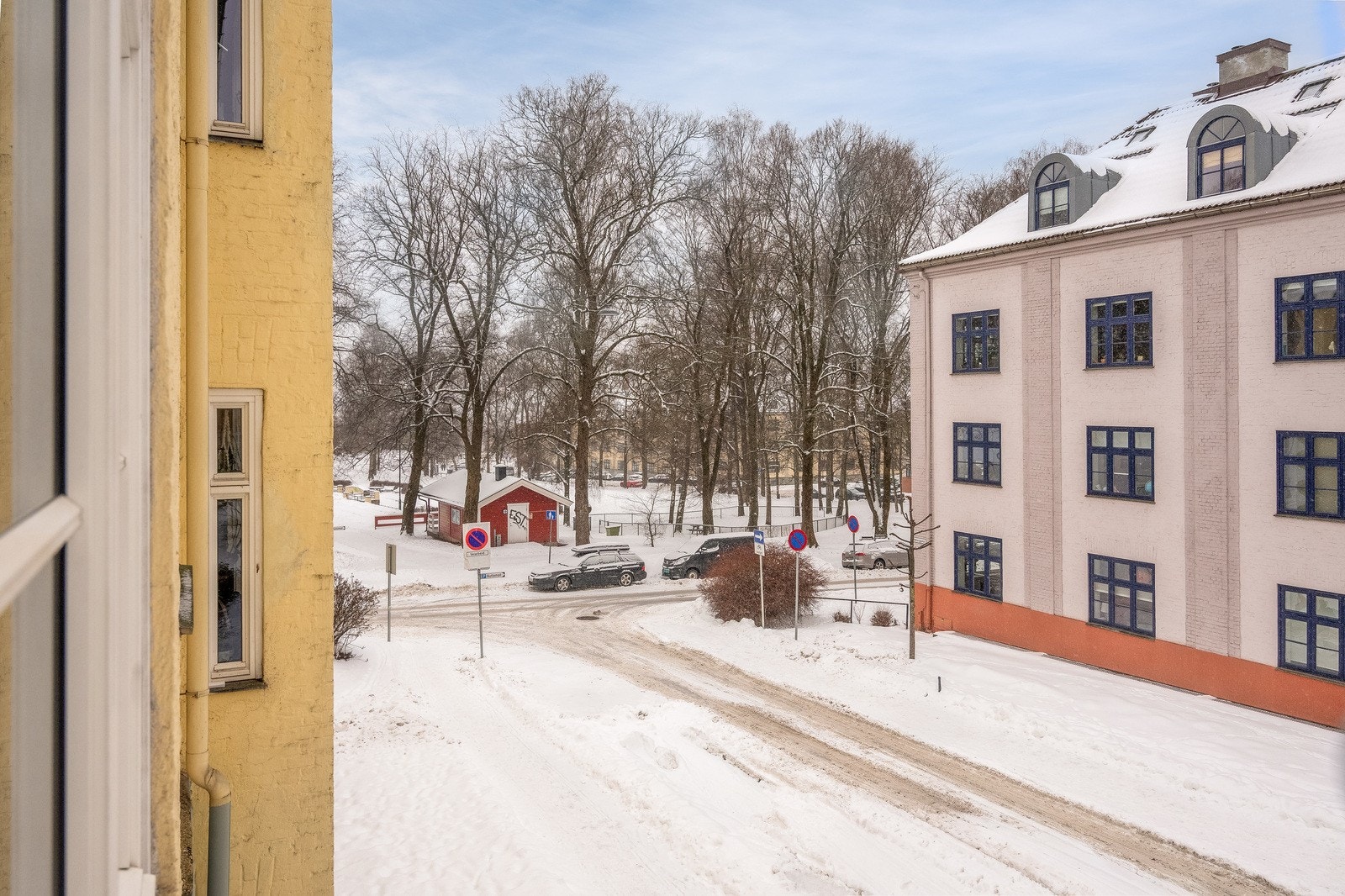 Bilde tatt ut av vindu. Her bor du rett bak Torshovparken. Galleribilde