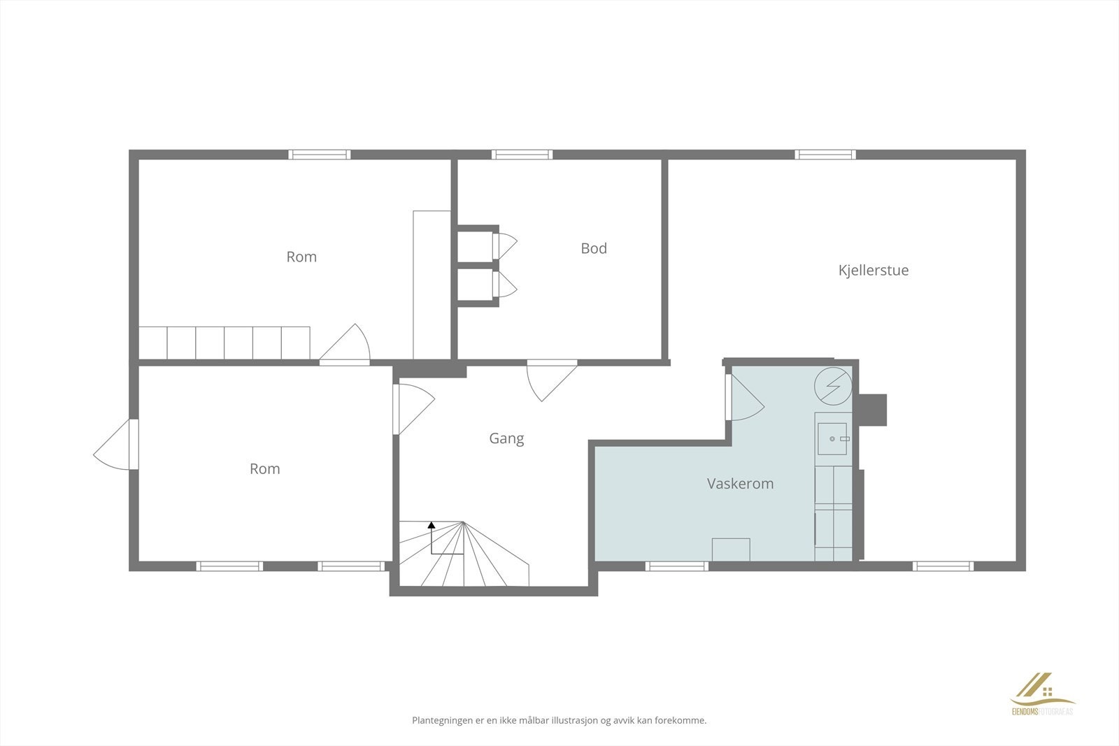 Plantegning kjeller. Galleribilde