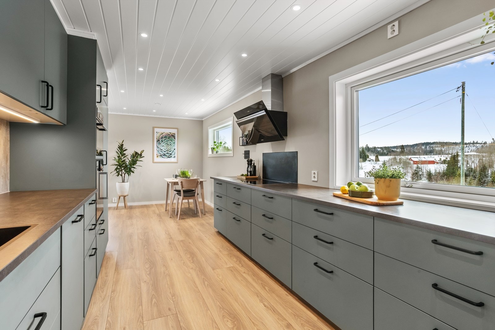 God skap- og benkeplass for matlagningen. Galleribilde