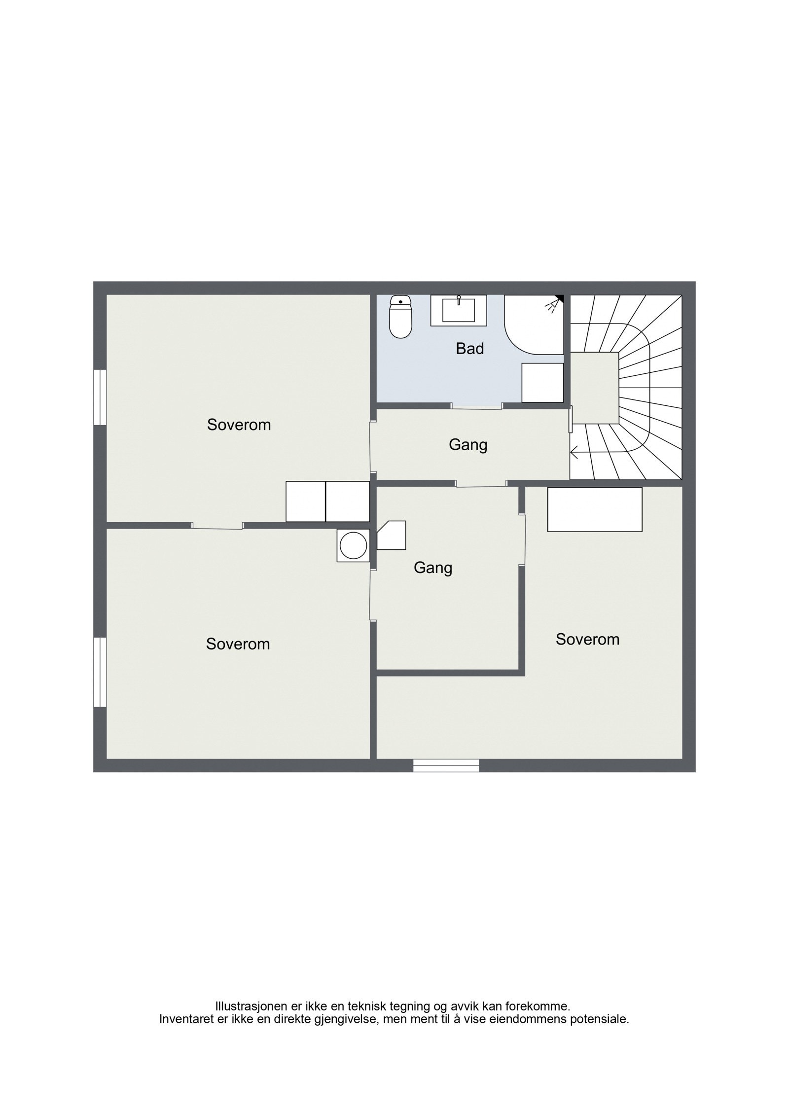 Alternativ plantegning 2. etg. (Ment som forslag til rominndeling) Galleribilde