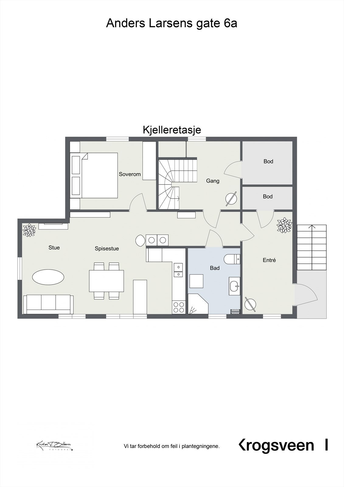 Anders Larsens gate 6A - Plantegning kjeller Galleribilde