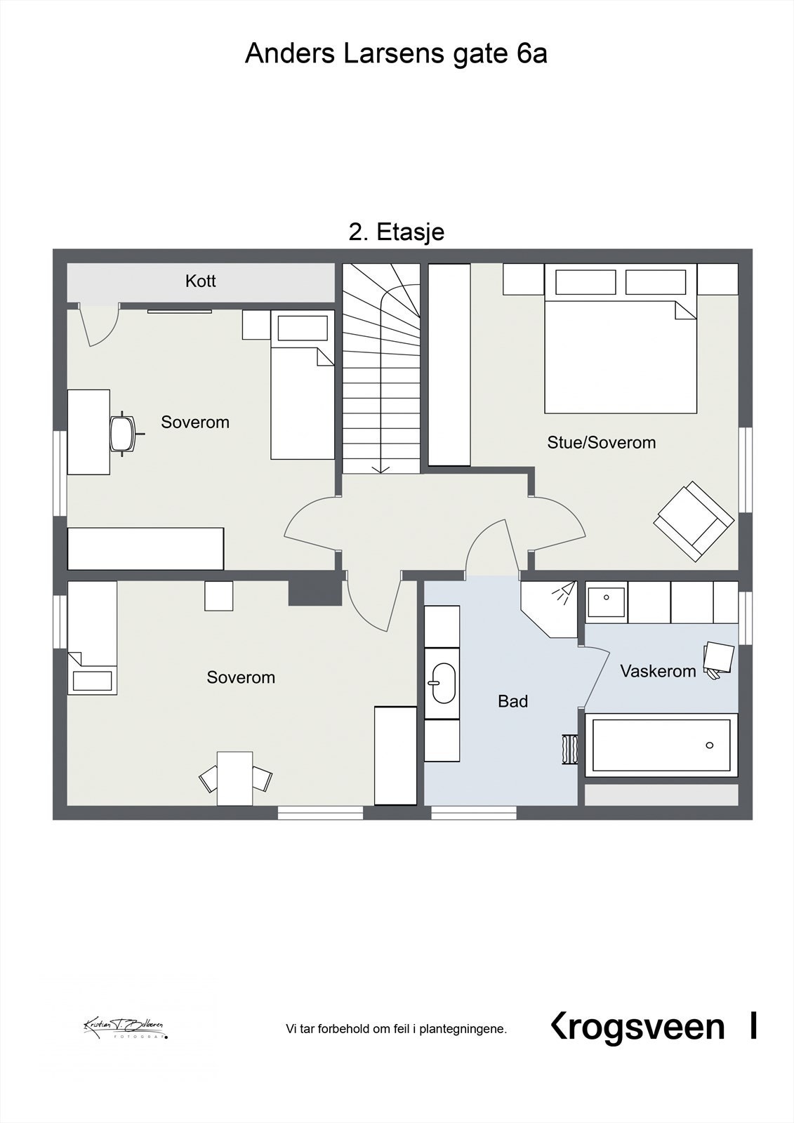 Anders Larsens gate 6A - Plantegning 2. etasje Galleribilde
