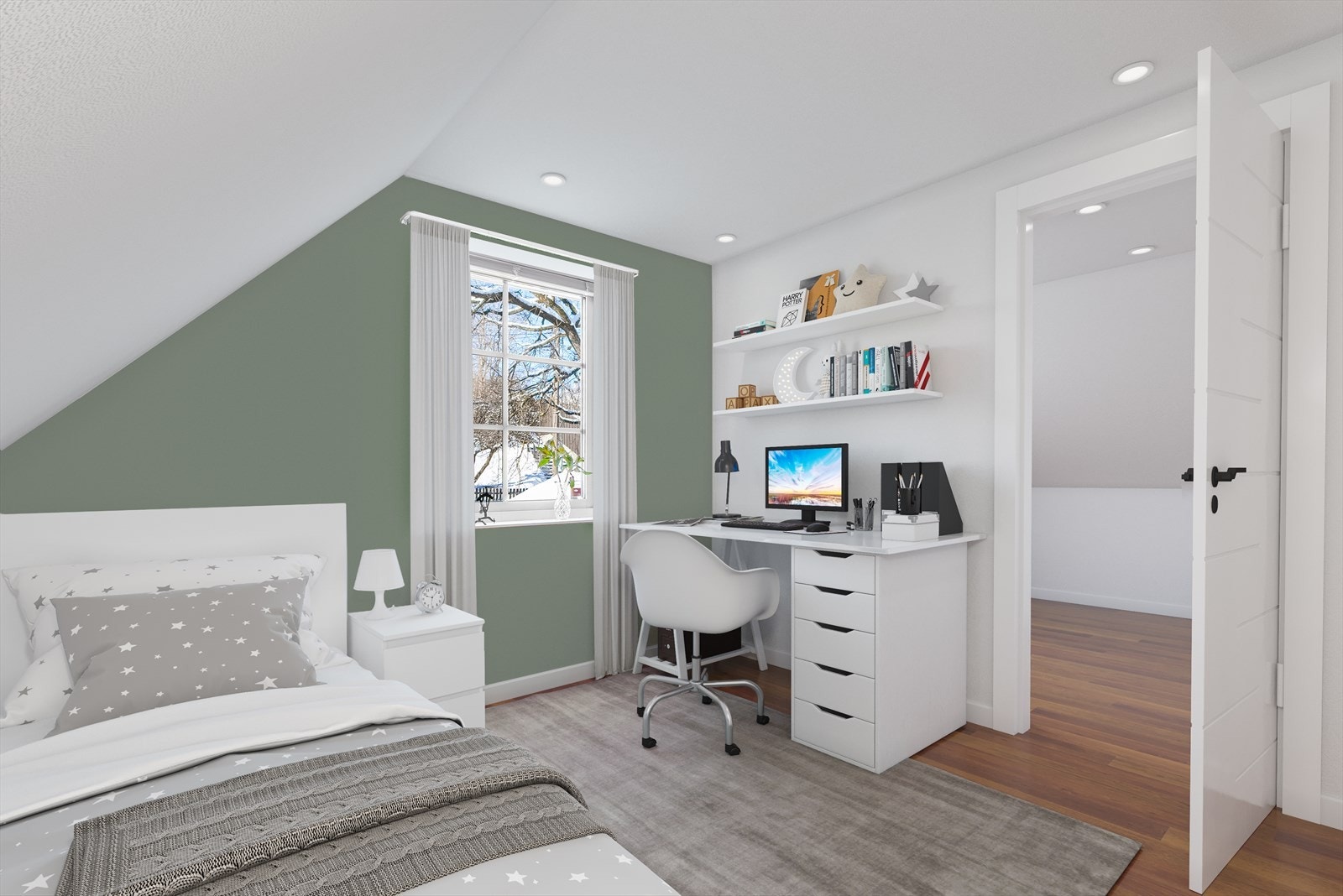 Digital renovering barnerom/kontor Galleribilde