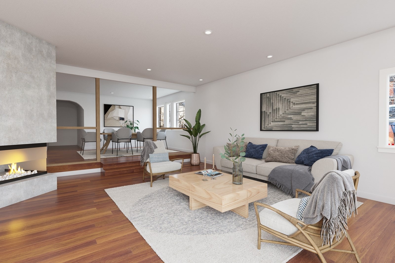 Digital renovering stue Galleribilde