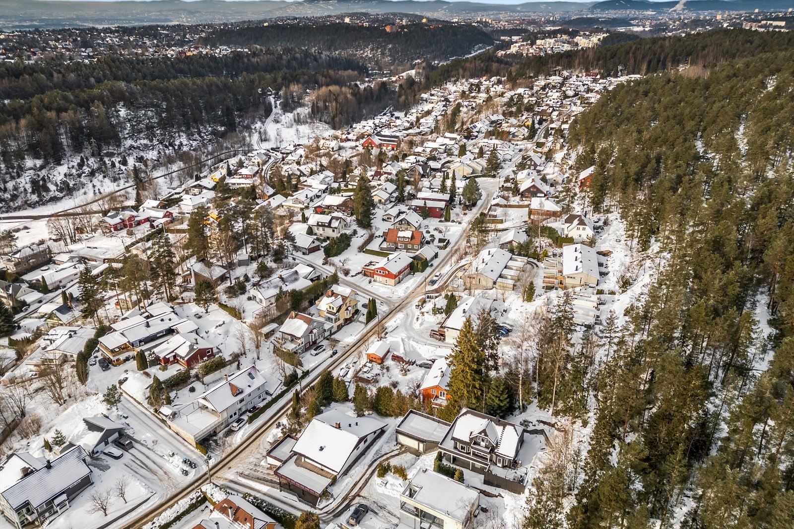 Dronebilde om vinteren Galleribilde