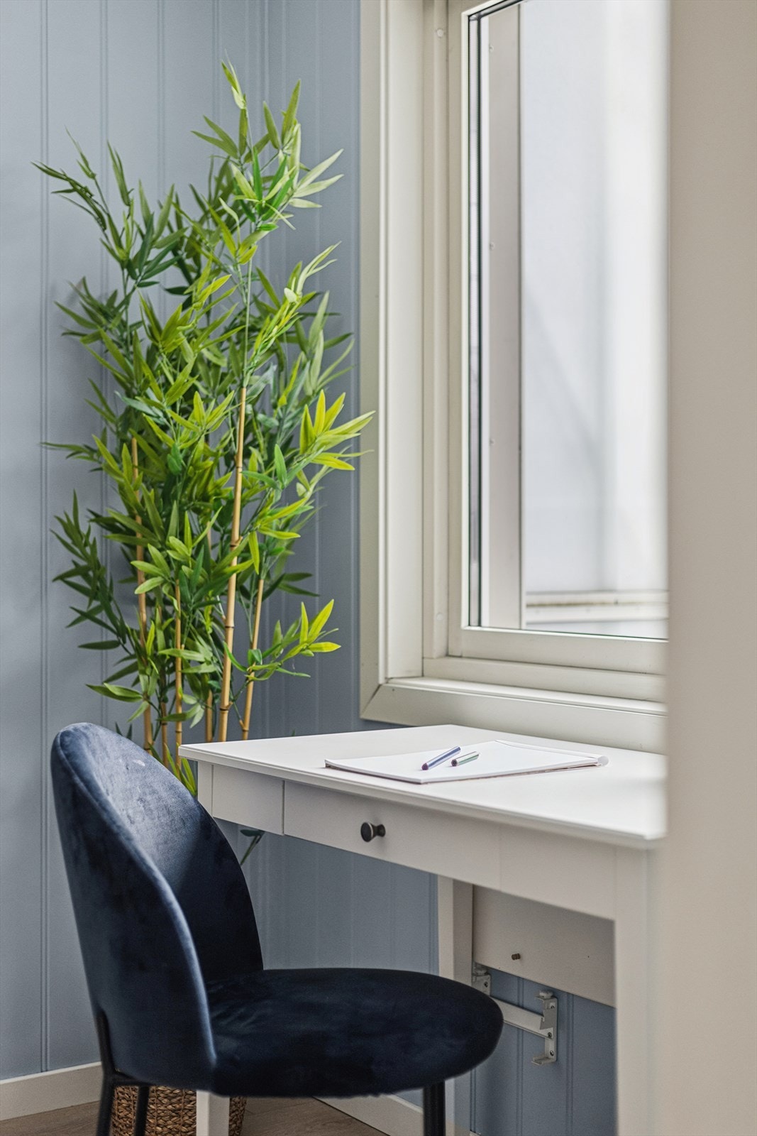 Soverommet er malt i delikate farger. Galleribilde