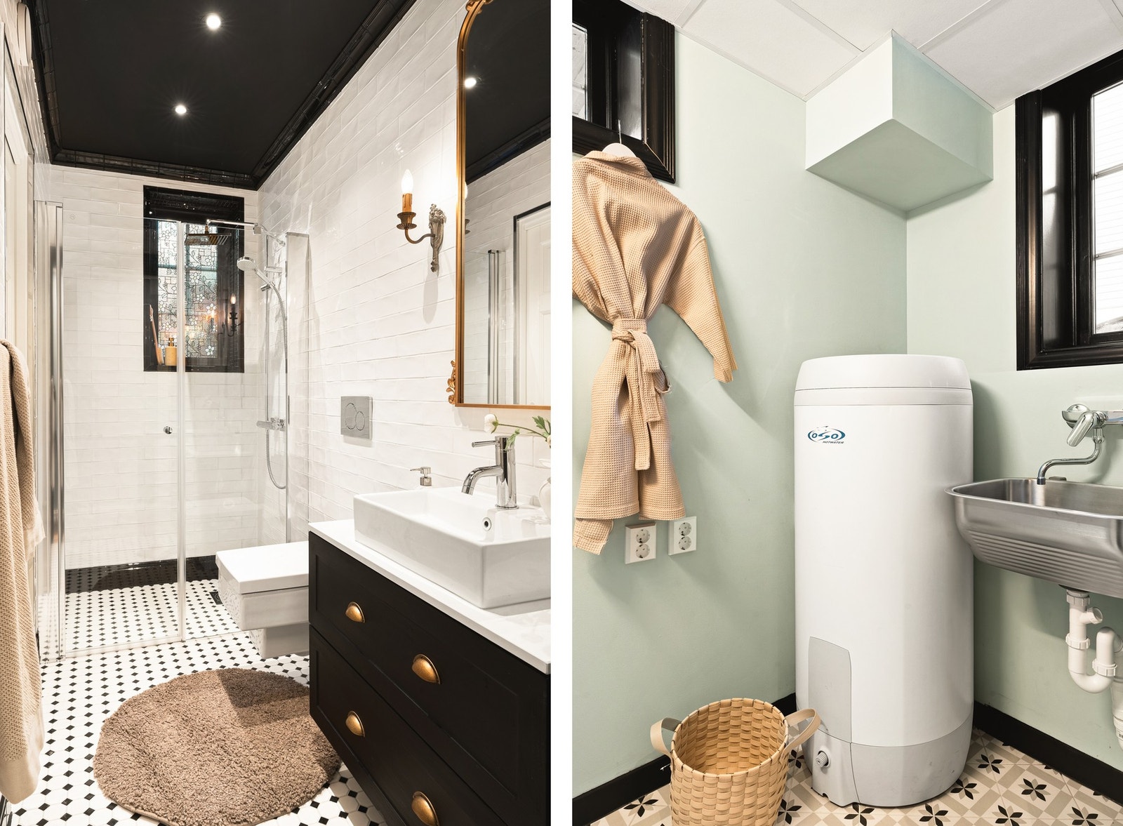 Badet er tilknyttet boligens vaskerom. Galleribilde