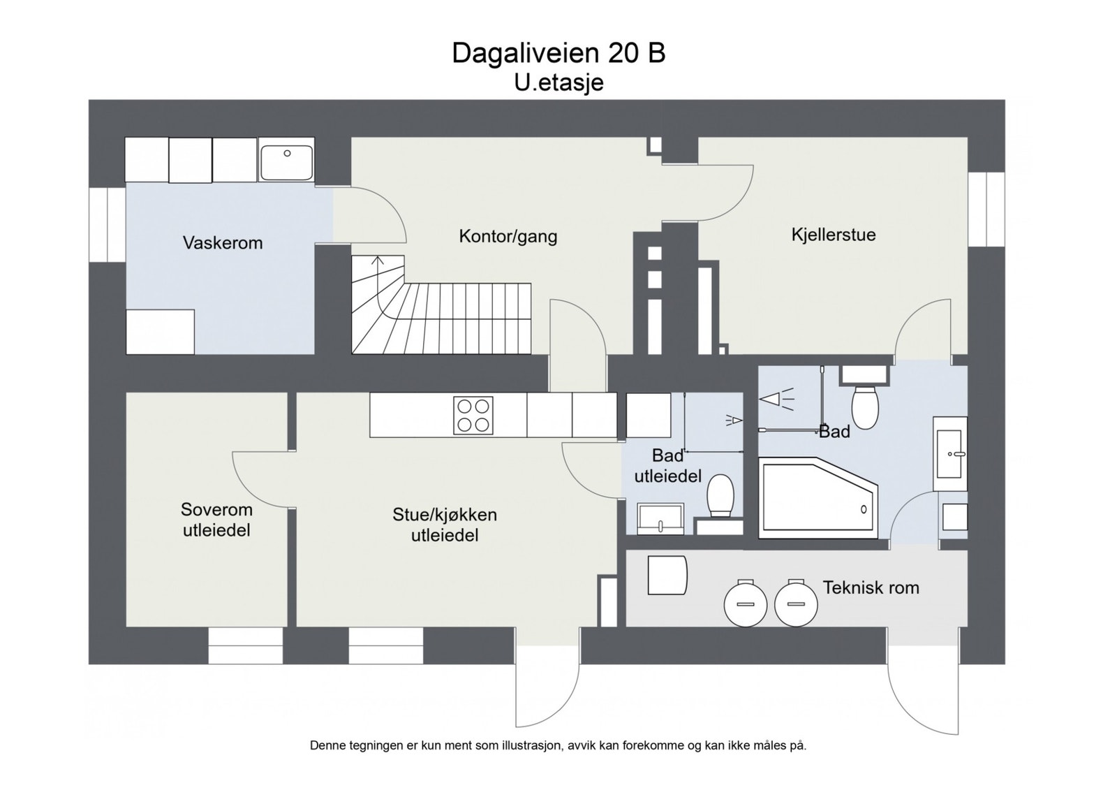 Plantegning underetasje/kjeller Galleribilde