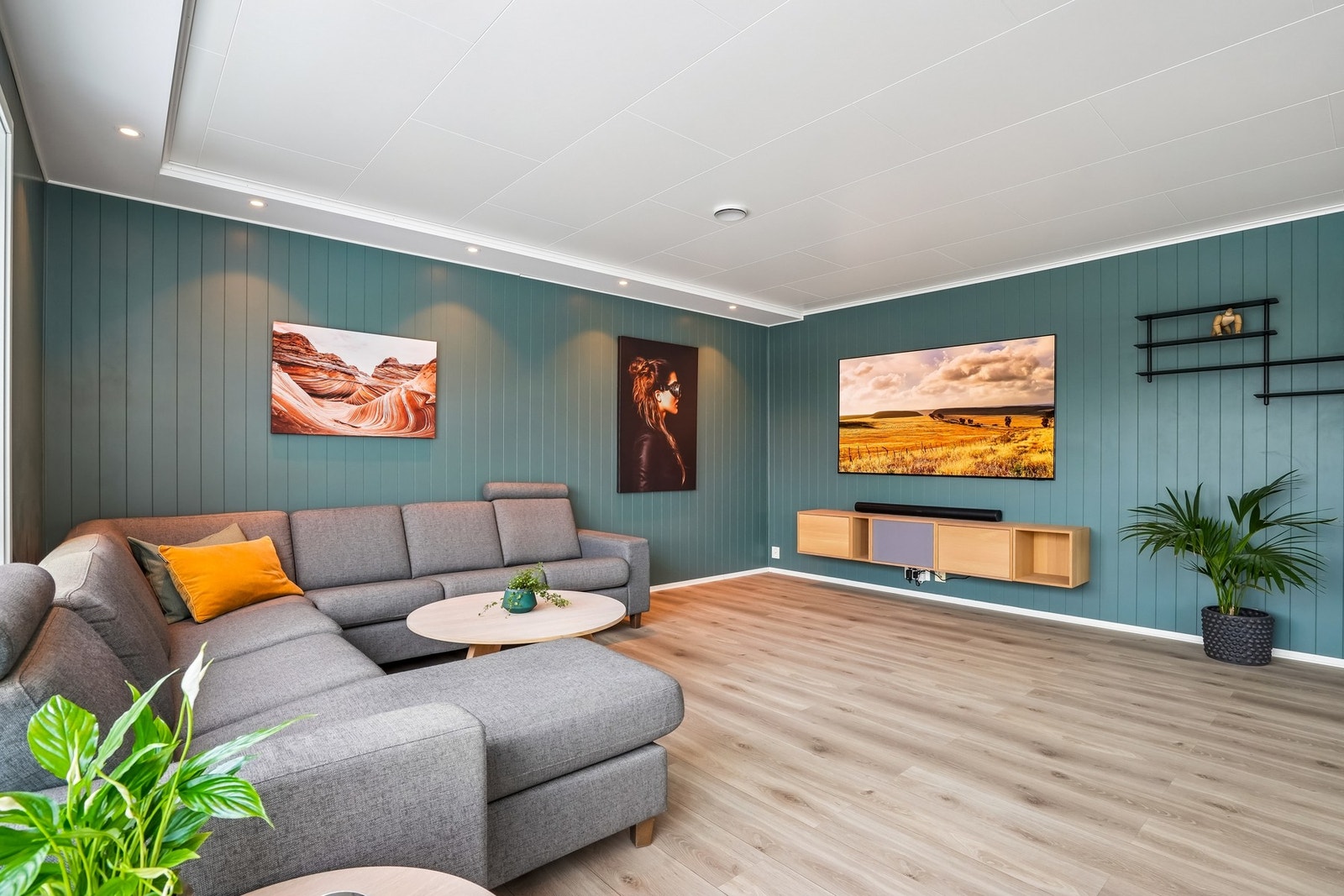 God plass til ønsket møblering i stuen. Galleribilde