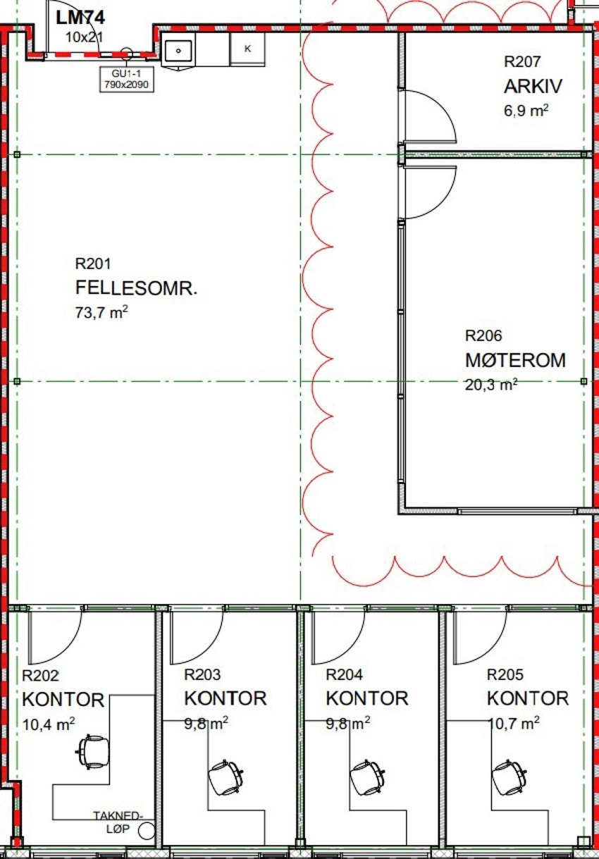 Planløsning kontor 2 Galleribilde