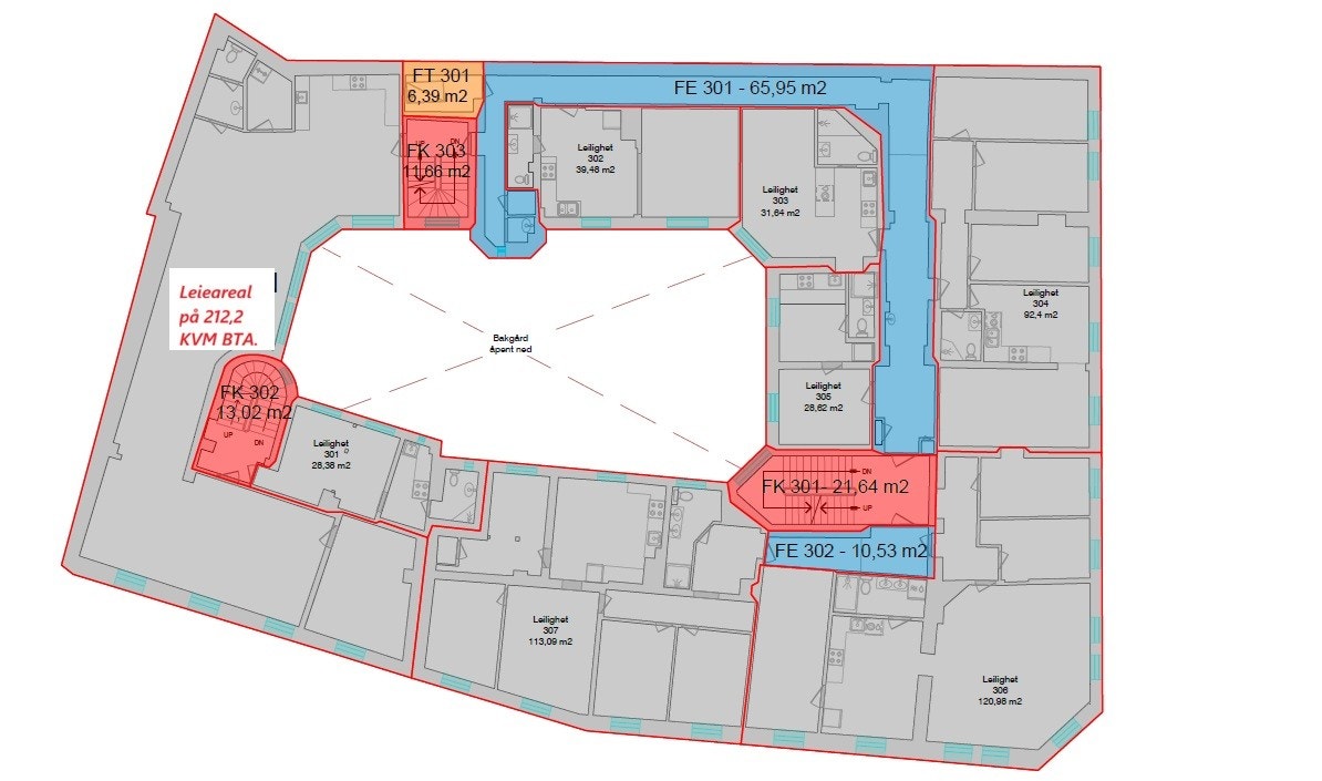 Tegning 3.etg. Galleribilde