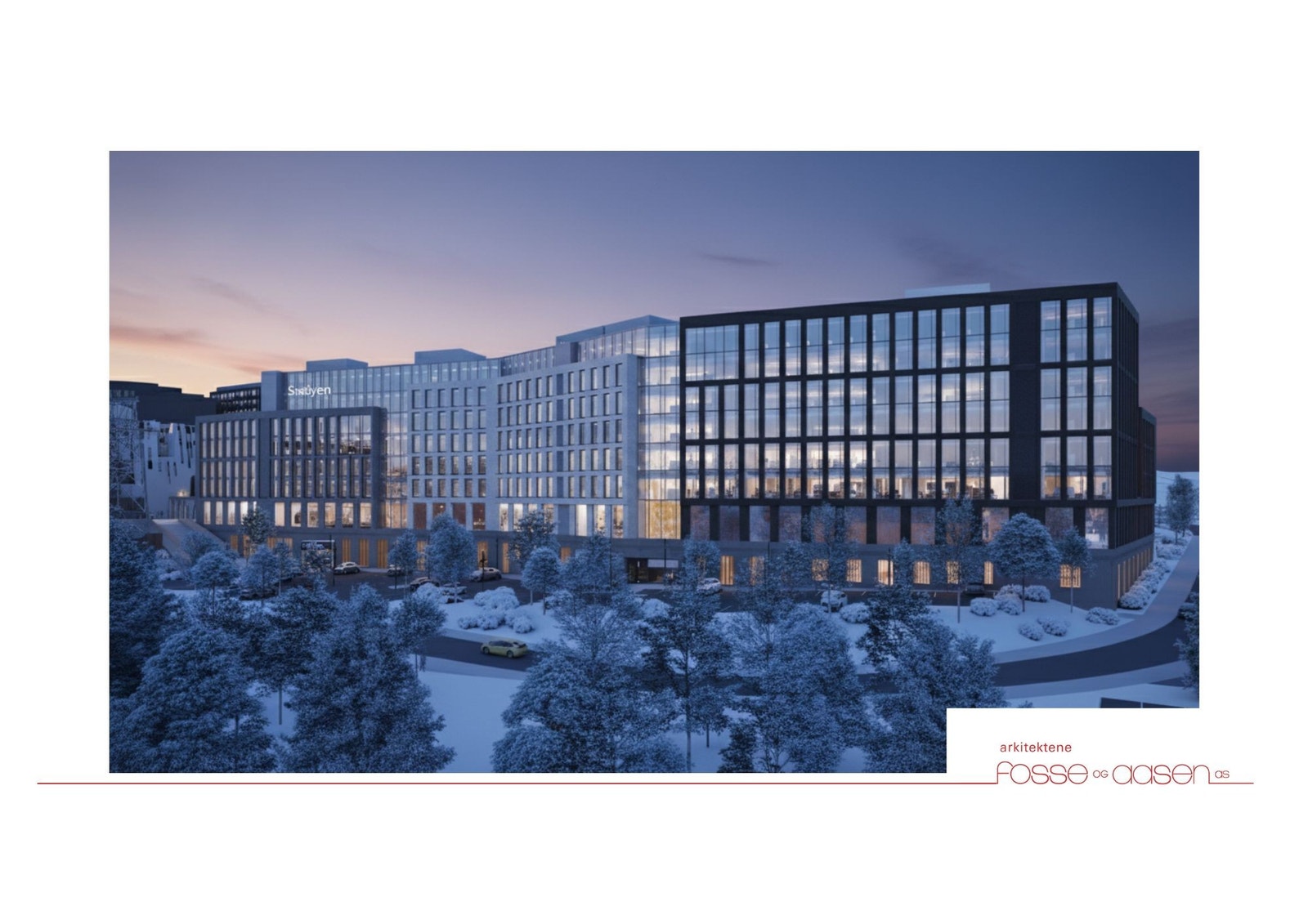 Fasadetegning fra vest Galleribilde