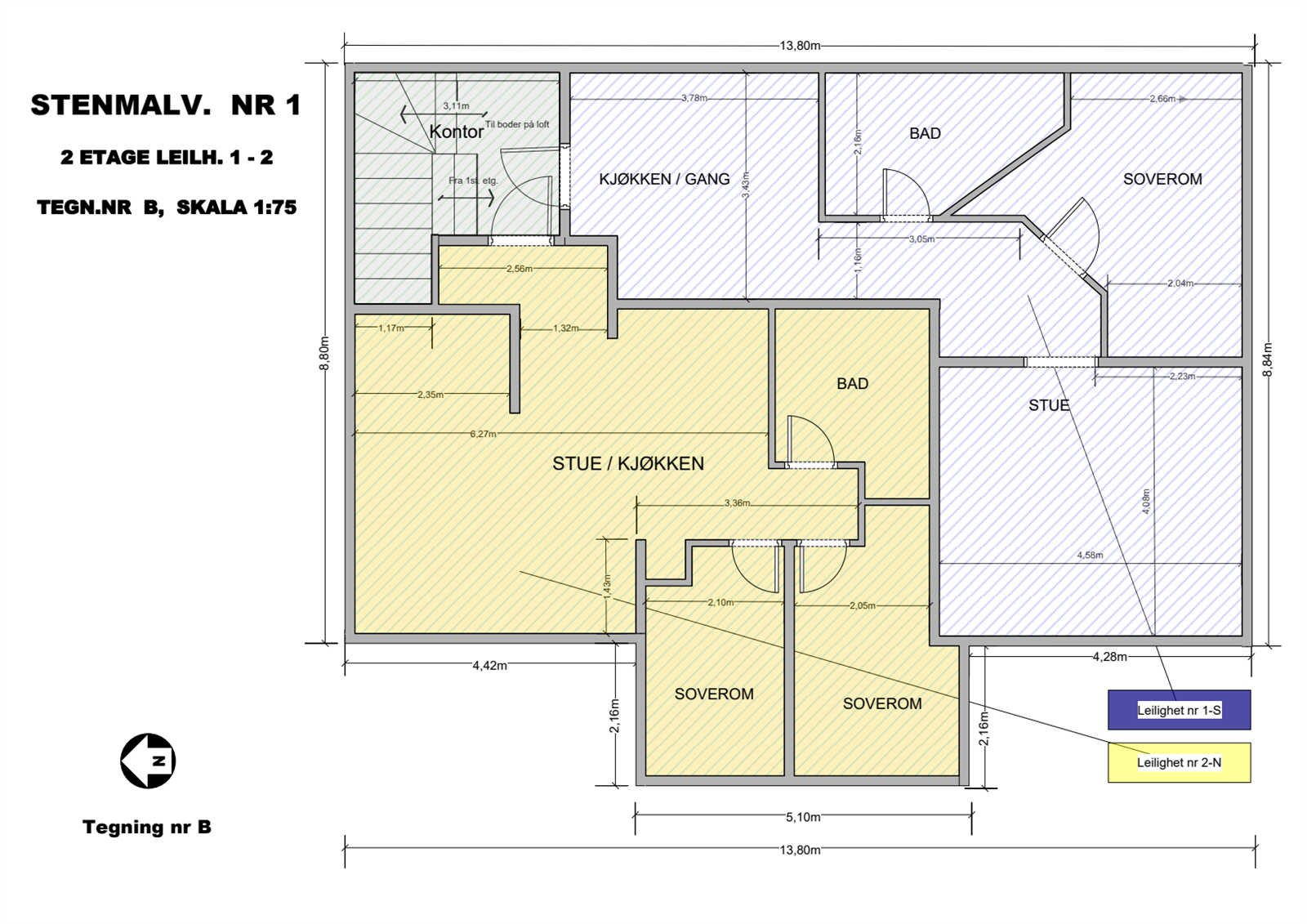 planskisse 2. etg. Det tas forbehold om målene er korrekte Galleribilde