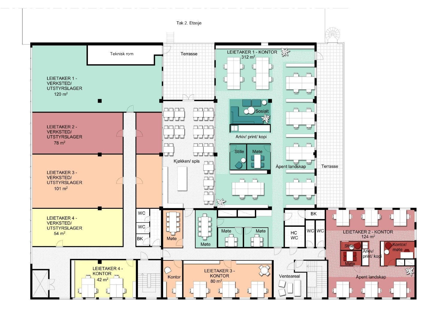 Kontor/lager nr. 1-4 | BTA ca 126 - 582 kvm | Stor vareheis Galleribilde