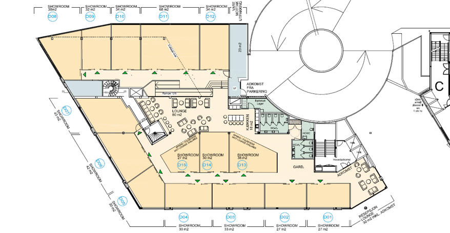 Plantegning Showroom Galleribilde