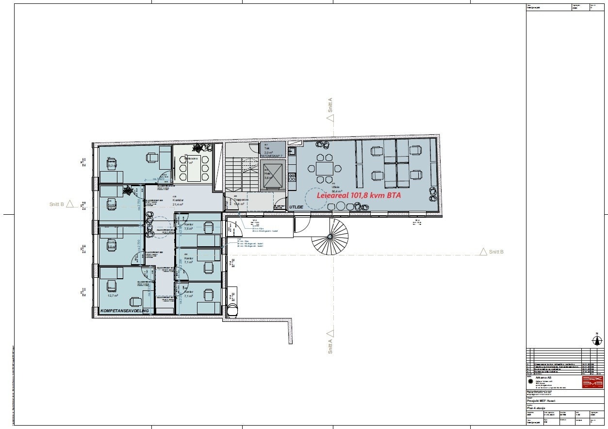 Leieareal 4.etg. Planløsning Galleribilde