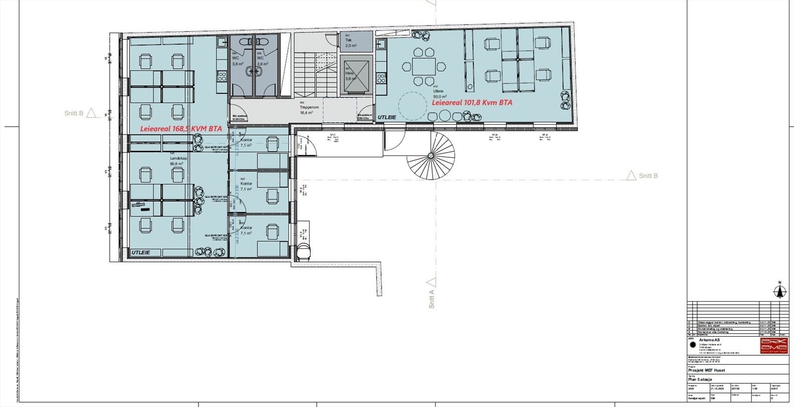 Leieareal 5.etg. Planløsning Galleribilde