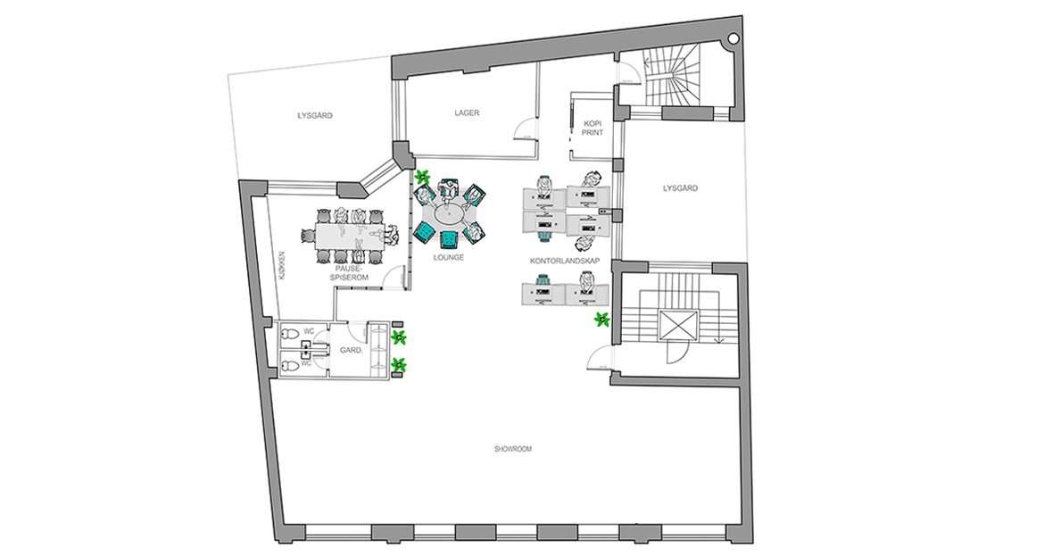 Nåværende planløsning Galleribilde