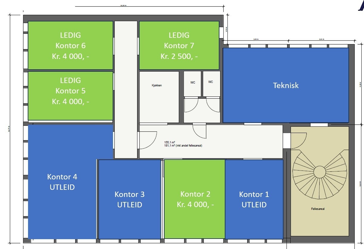 Ledig kontor per 1.2.2026 Galleribilde