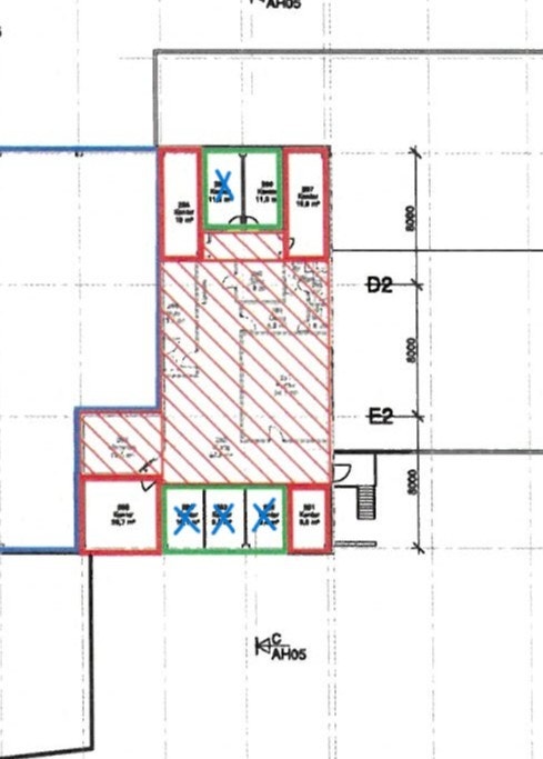 Arealskisse kontor i 2. etasje hovedbygg Galleribilde