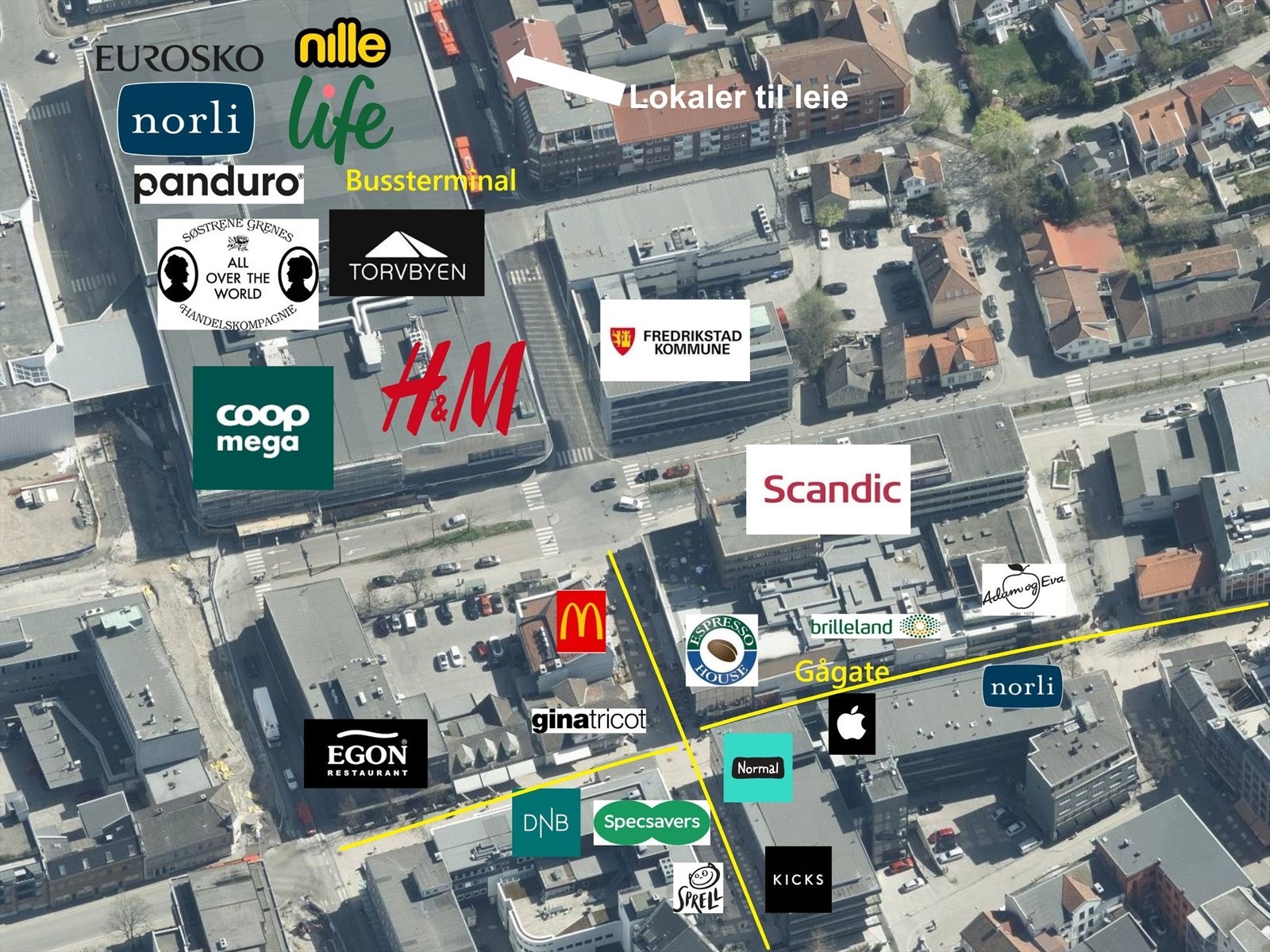 Bredt utvalg av butikker i umiddelbar nærhet Galleribilde