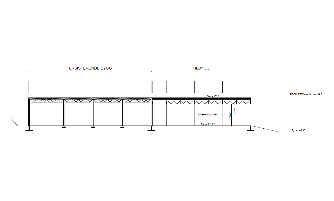 Snittegning byggehøyder Galleribilde