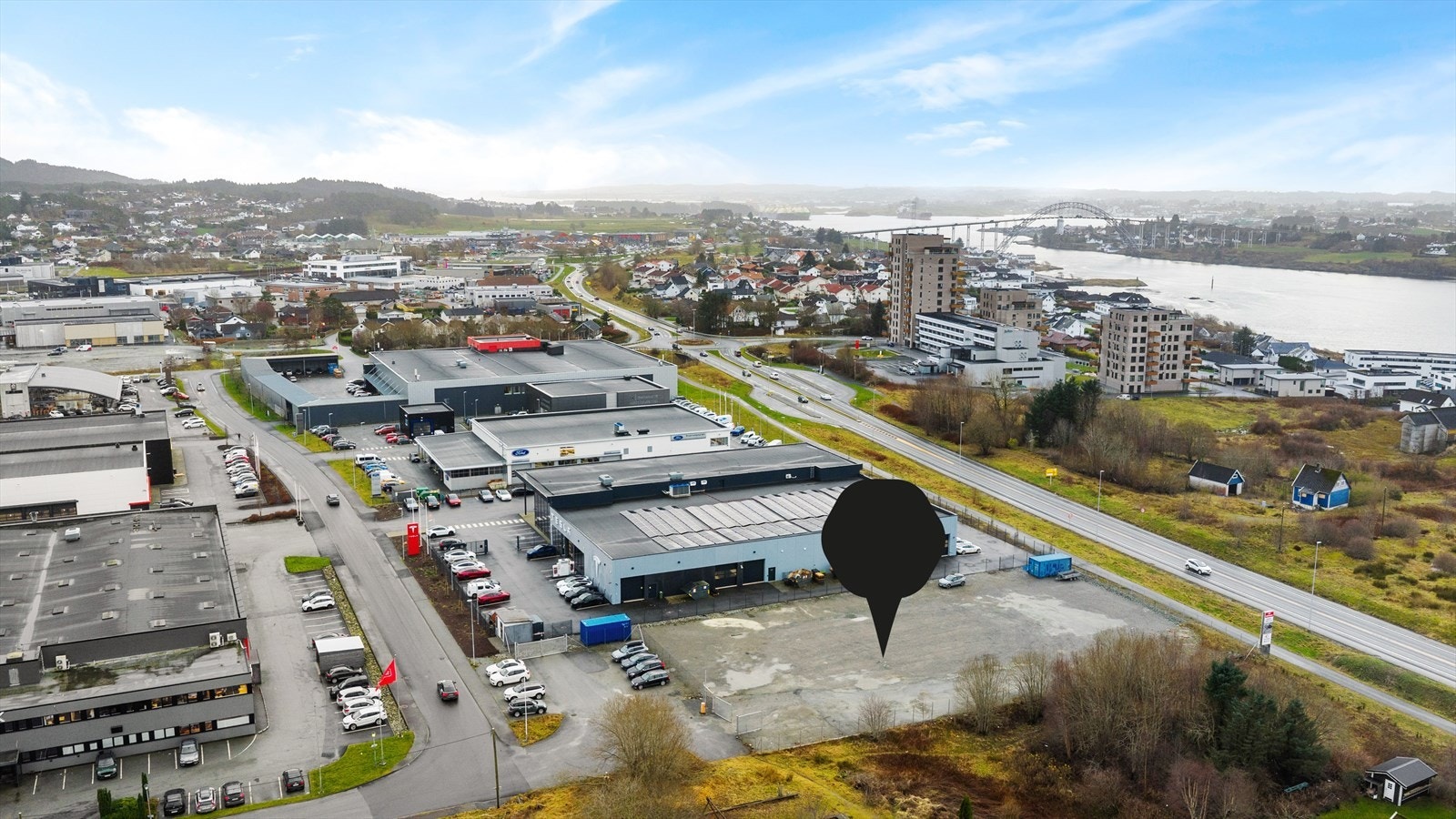 Planlagt nybygg til leie langs E134 Galleribilde