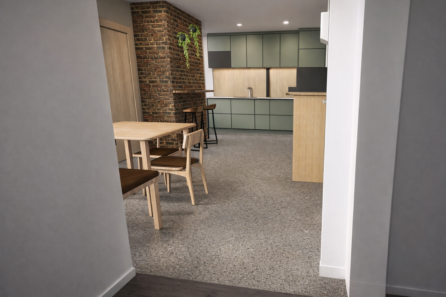 Illustrasjonsfoto av ferdig oppussede fellesområder. Galleribilde