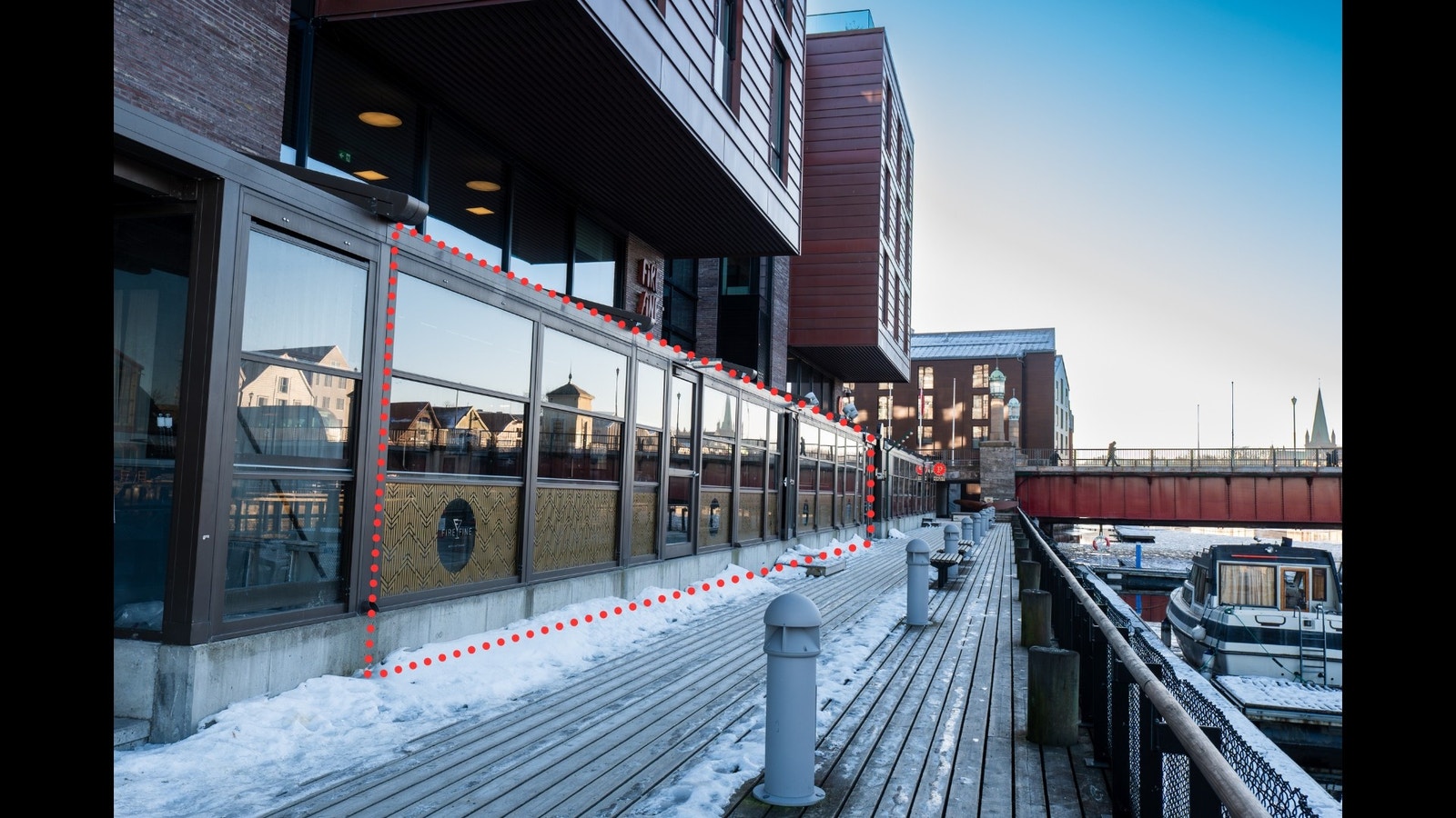 I senter av restaurantrekka her, finner du arealet som nå er ledig. Galleribilde