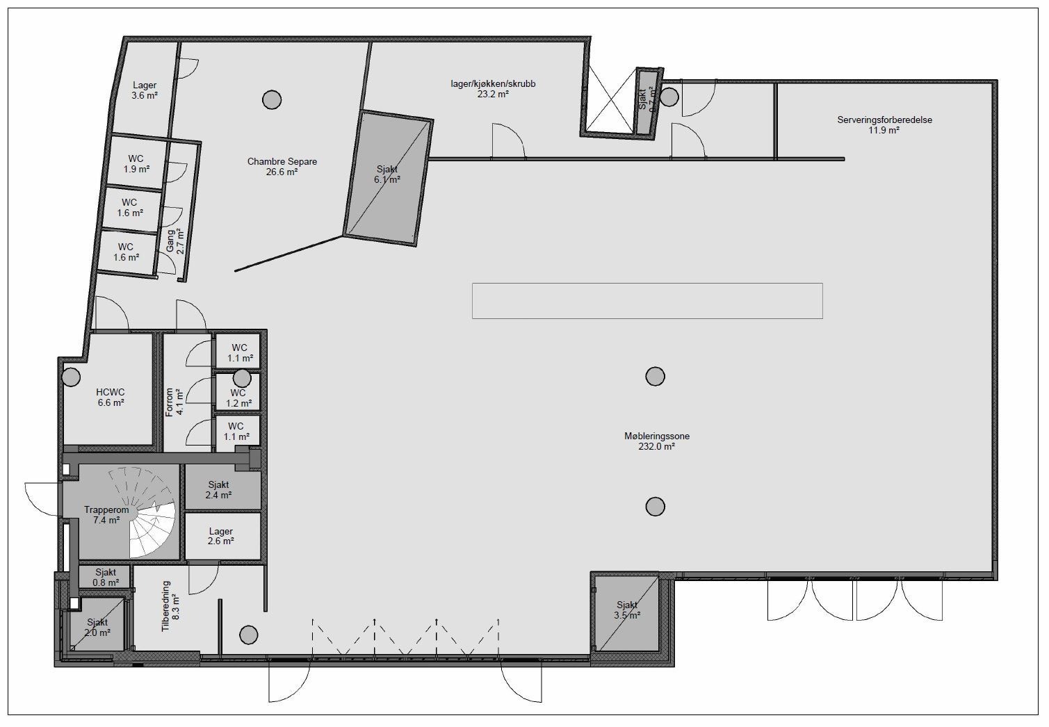 Tegning over arealet Galleribilde