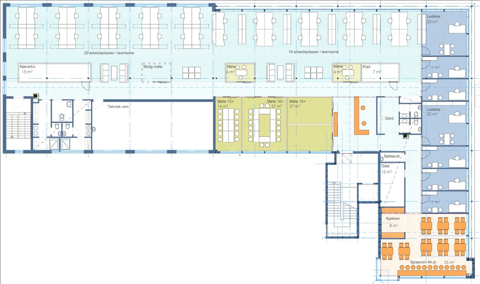 Eksempel 1 på mulig planløsning Galleribilde